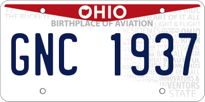 OH license plate GNC1937