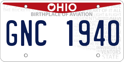 OH license plate GNC1940