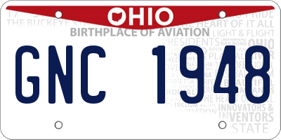 OH license plate GNC1948