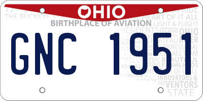 OH license plate GNC1951