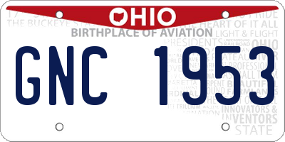 OH license plate GNC1953