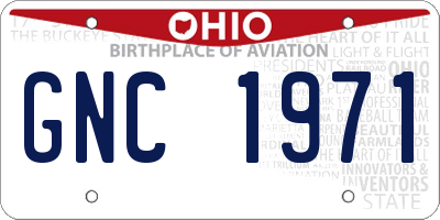 OH license plate GNC1971