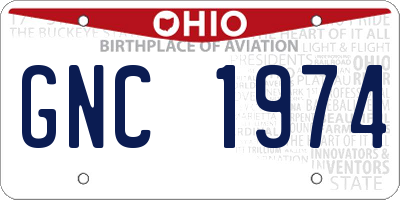 OH license plate GNC1974