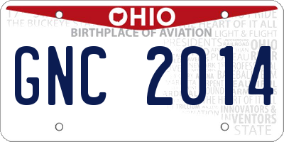 OH license plate GNC2014
