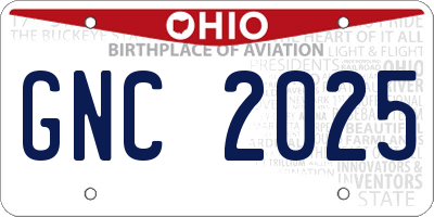 OH license plate GNC2025