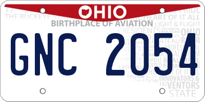 OH license plate GNC2054
