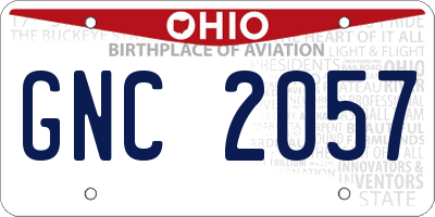 OH license plate GNC2057