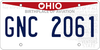 OH license plate GNC2061