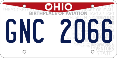 OH license plate GNC2066