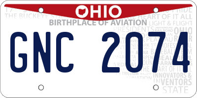 OH license plate GNC2074
