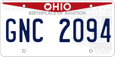 OH license plate GNC2094