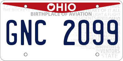 OH license plate GNC2099