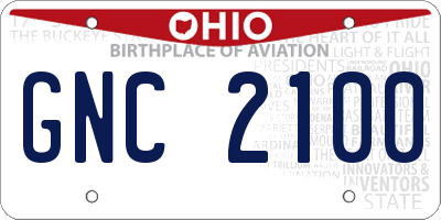 OH license plate GNC2100