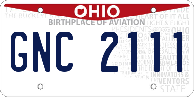 OH license plate GNC2111