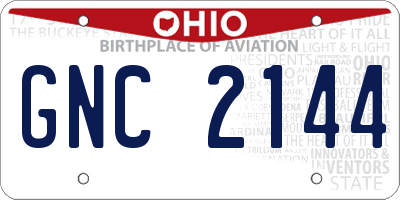 OH license plate GNC2144