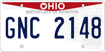OH license plate GNC2148