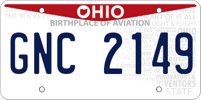 OH license plate GNC2149