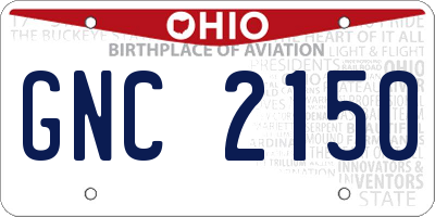 OH license plate GNC2150