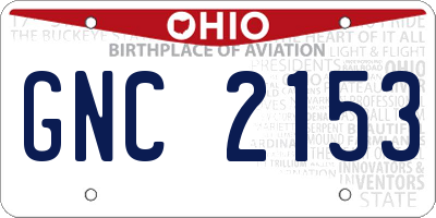 OH license plate GNC2153