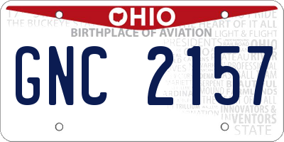 OH license plate GNC2157