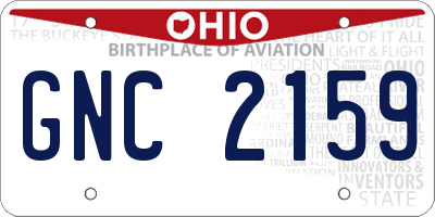 OH license plate GNC2159