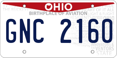 OH license plate GNC2160