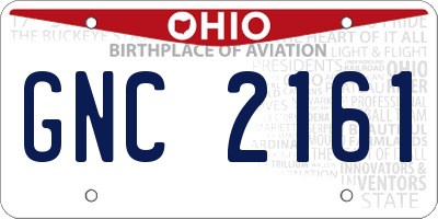 OH license plate GNC2161