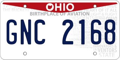 OH license plate GNC2168