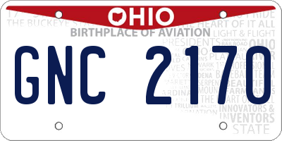 OH license plate GNC2170