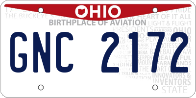 OH license plate GNC2172