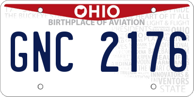 OH license plate GNC2176