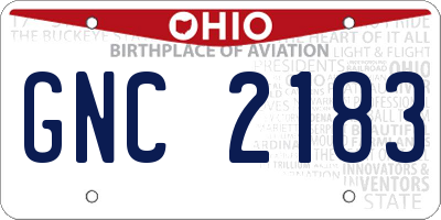 OH license plate GNC2183