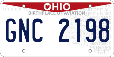 OH license plate GNC2198
