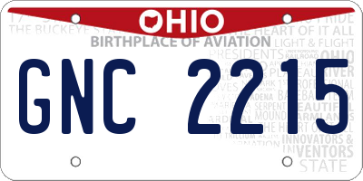 OH license plate GNC2215