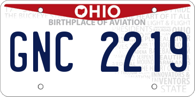 OH license plate GNC2219