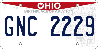 OH license plate GNC2229
