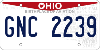 OH license plate GNC2239