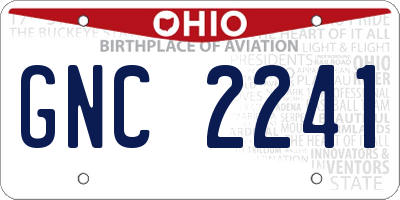 OH license plate GNC2241