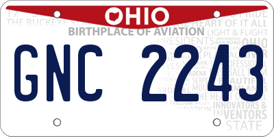 OH license plate GNC2243