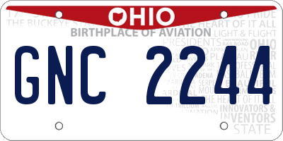 OH license plate GNC2244
