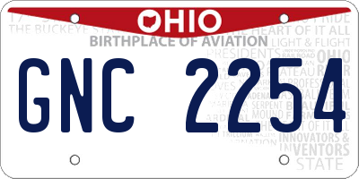 OH license plate GNC2254