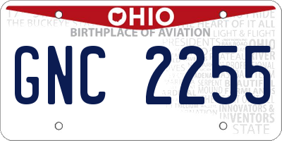 OH license plate GNC2255