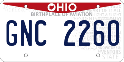 OH license plate GNC2260