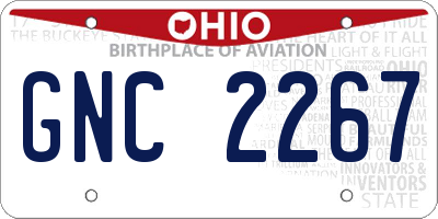 OH license plate GNC2267