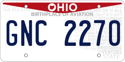 OH license plate GNC2270
