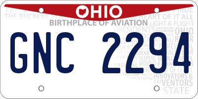 OH license plate GNC2294