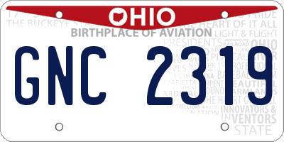 OH license plate GNC2319
