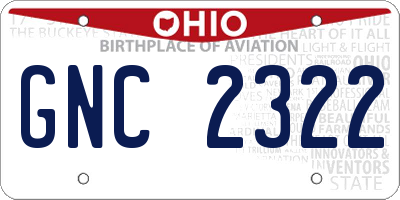 OH license plate GNC2322