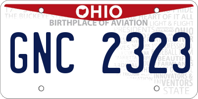OH license plate GNC2323