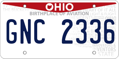 OH license plate GNC2336